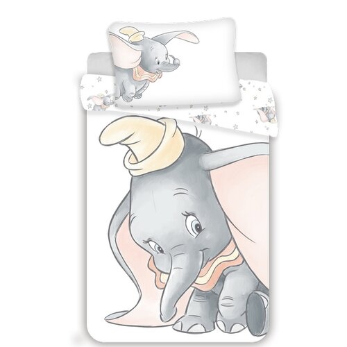 Jerry Fabrics Dětské bavlněné povlečení do postýlky Dumbo grey baby