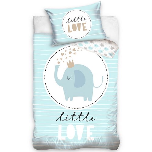 BedTex Dětské bavlněné povlečení do postýlky Little love modrá