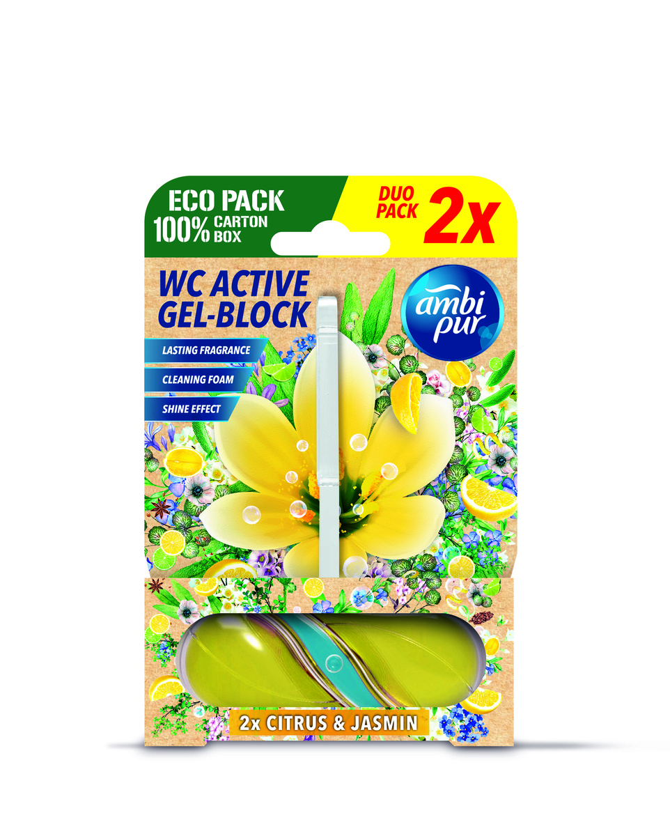 Ambipur WC Active gel-blok citron & jasmín 2x 45 g