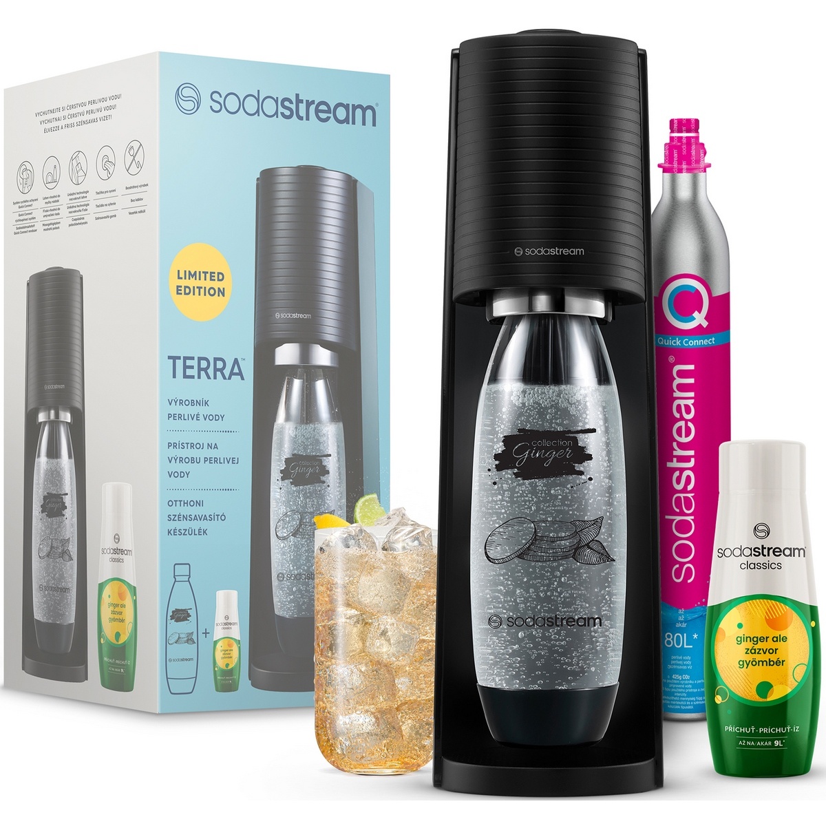 Sodastream Terra Black Ginger Ale Mpack výrobník perlivé vody