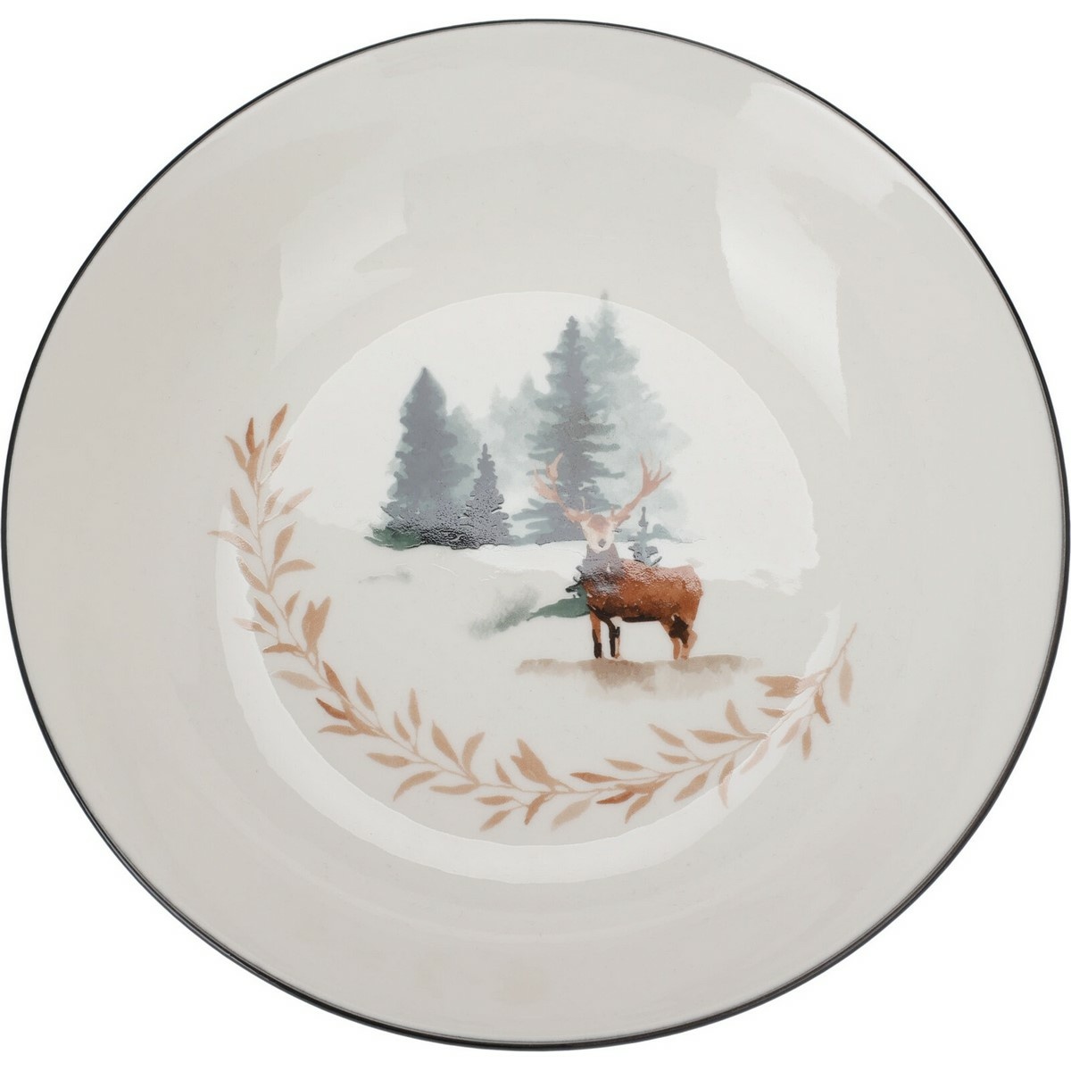 Porcelánový hluboký talíř Winter Deer